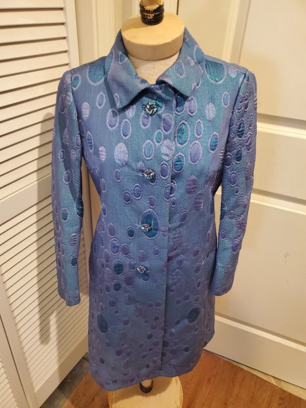 Vintage Mad Men brocade bubble coat